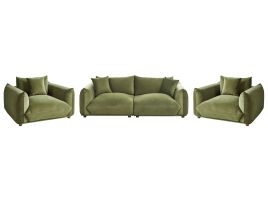 LVUOS Velvet 5 Seater Sofa Set - Green