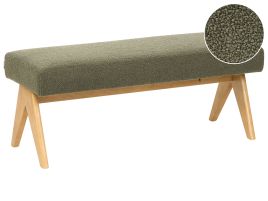 COALWORTH Boucle Fabric Bench - Green with Light Brown