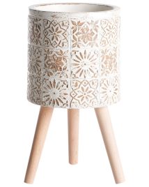 KARIOTSS Elevated Plant Pot Ceramic 36 cm Off-White