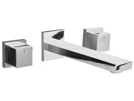 BARSTONWELL Wall Mounted Basin Mixer Tap Brass - Silver