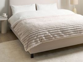 BOYARO Faux Fur Bedspread - Beige, 150cm