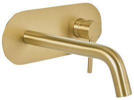BARDONWELL Wall Mounted Basin Mixer Tap Brass - Gold