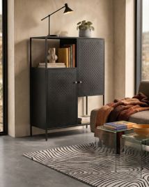 KALERO Office Storage Cabinet with 6 Shelves - Black