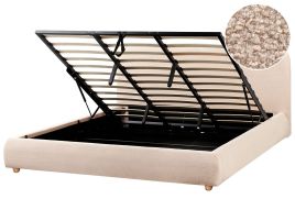 BIGNAC Ottoman Bedframe Boucle 180 x 200cm EU Super Kingsize Bed Beige
