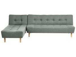 ANSTEL Fabric 4 Seater L Shaped Corner Sofa Bed - Green, Left Hand Facing
