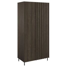 NIXIE 2 Door Wardrobe Portland Ash and Black - 92cm