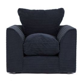 PORTO Jumbo Cord Armchair - Black