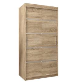 VICENZA 2 Door Sliding Wardrobe Light Oak - 100cm