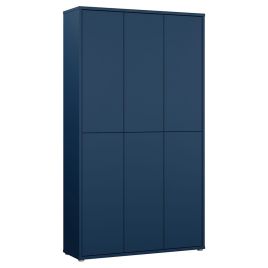 SOLARA Tall Shoe Cabinet with 6 Push to Open Doors - Night Blue