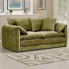 RIVINGTON Chenille Fabric 2 Seater Scatterback Sofa - Green