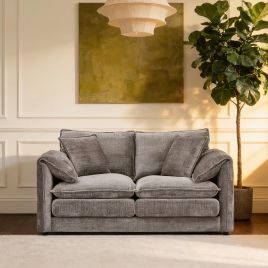 RIVINGTON Chenille Fabric 2 Seater Scatterback Sofa - Grey