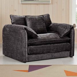 RIVINGTON Chenille Fabric Armchair - Black