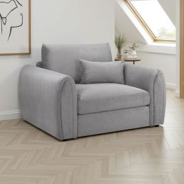 Armchair - ANDREW Velvet Armchair Sofa Grey 138cm