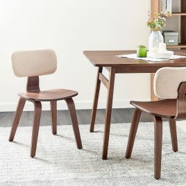 Set of 2 Dining Chairs LUCINDA Wood Dark Brown