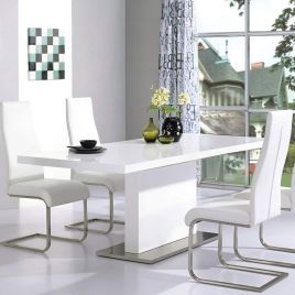 Helston Dining Table High Gloss - White