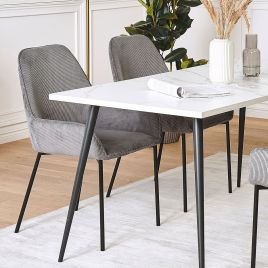 Set of 2 Jumbo Cord Dining Chairs Grey LOVERNA