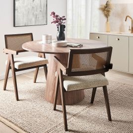 GIRONA Set of 2 Dining Chairs Wood Dark Brown