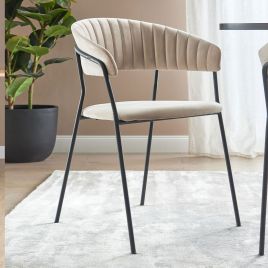 Set of 2 Velvet Dining Chairs Taupe MARIPOSA