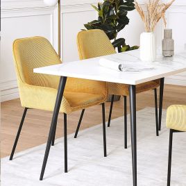 Set of 2 Jumbo Cord Dining Chairs Yellow LOVERNA