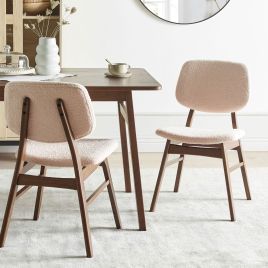 Set of 2 Dining Chairs ELLA Wood Light Beige