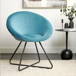 Velvet Accent Chair Light Blue FLOBY II
