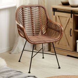 Rattan Accent Chair Brown CANORA