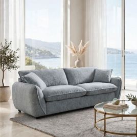 CARVELLO Fabric 3 Seater Sofa - Grey
