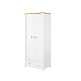 TALE 2 Door Wardrobe with 1 Drawer White Matt - 85cm