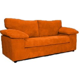 2 Seater Sofa - CORDURA Full Back Jumbo Cord Sofa Orange