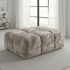 STACIE Fabric Footstool - Mocha