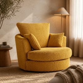 CORDURA Jumbo Cord Swivel Chair - Mustard
