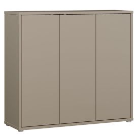 SOLARA Shoe Cabinet with 3 Push to Open Doors - Taupe