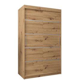 VICENZA 2 Door Sliding Wardrobe Medium Oak - 120cm