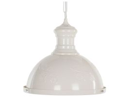 Pendant Lamp Beige Metal Round Shape Flower Ornaments Industrial