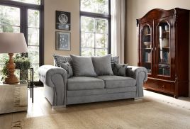 COLCHESTER Chenille Fabric Scatterback 3 Seater Sofa - Grey