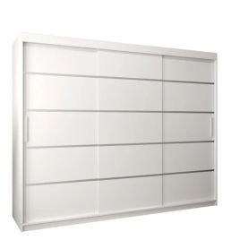 VICENZA 3 Door Sliding Wardrobe White - 250cm