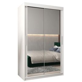 TIVERTONI 2 Door Mirrored Sliding Wardrobe White - 120cm