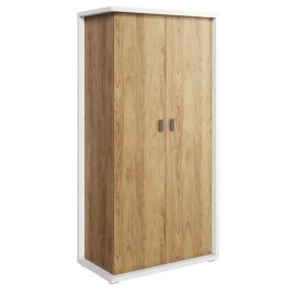 MAIDENHEAD 2 Door Kids Wardrobe White and Medium Oak - 100cm