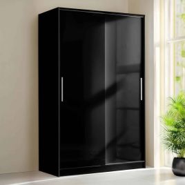 TORBAY 2 Door Mirrored Wardrobe Black - 79.5cm