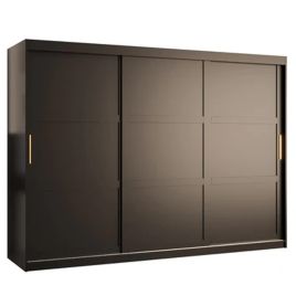 CLIFFORD 3 Door Sliding Wardrobe Black - 250cm
