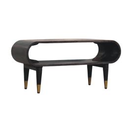 CROMER TV Unit Curved Edge with Open Shelve - Dark Oak