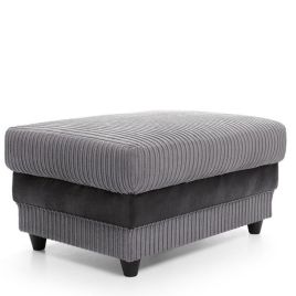 DYNO Jumbo Cord Footstool - Grey and Black