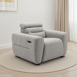 AVERLEIGH Boucle Fabric Armchair - Grey