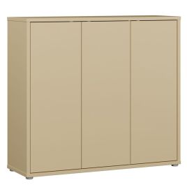 SOLARA Shoe Cabinet with 3 Push to Open Doors - Yellow