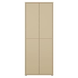 SOLARA Tall Shoe Cabinet with 4 Push to Open Doors - Yellow