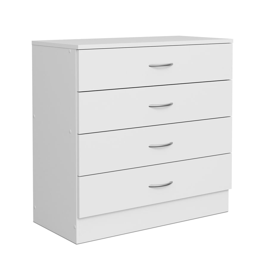 ARVELLO White Chest of Drawers - Medium-sized, 4 Drawers - Avellino & Wells