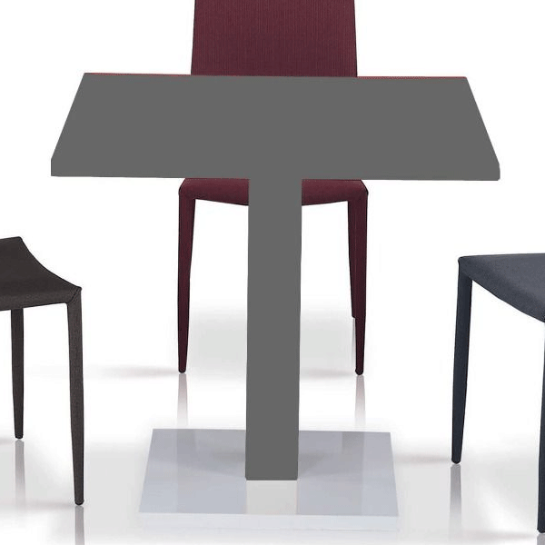 Buxton High Gloss Table with Stainless Steel Base - Grey - Sigrid Mills