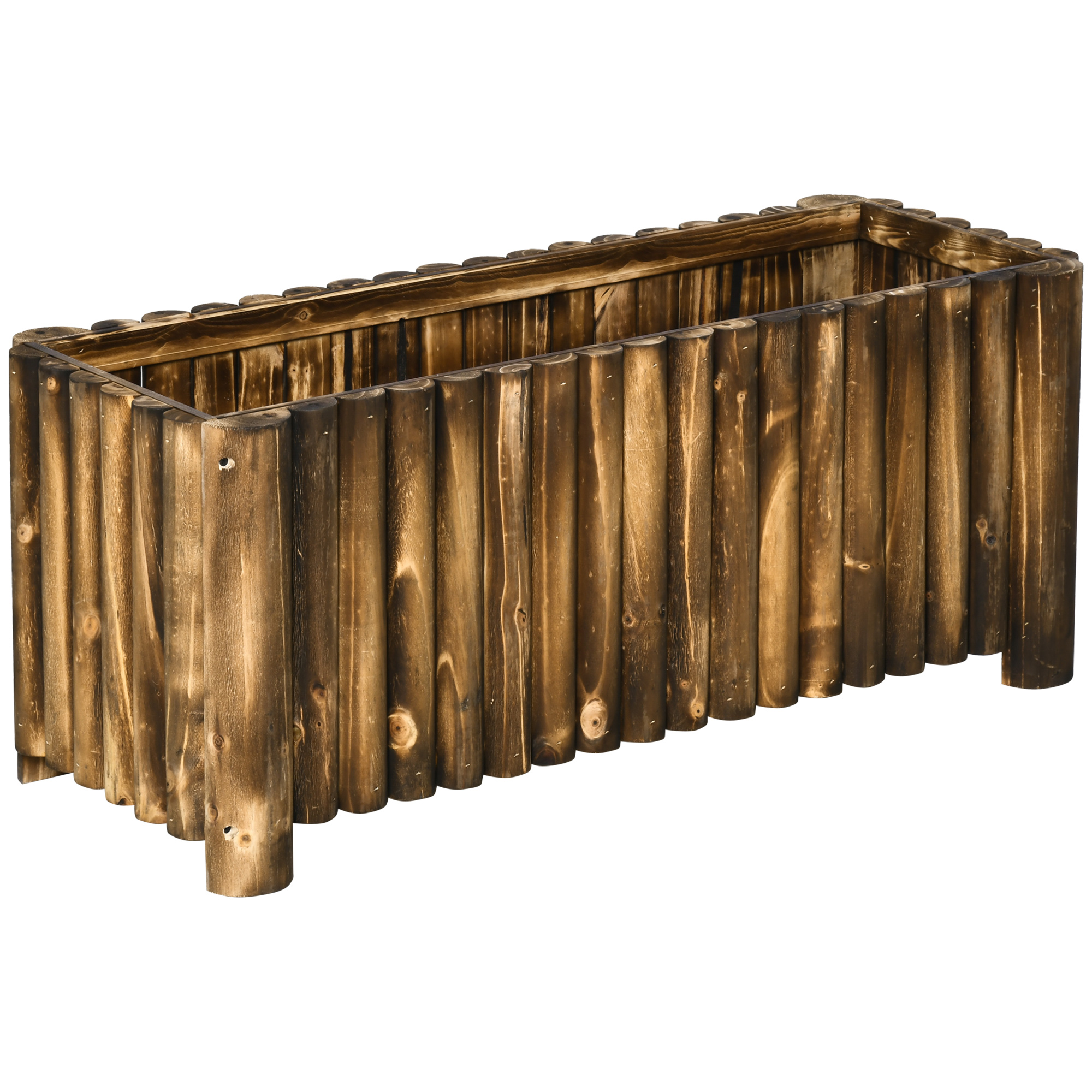 Raised Flower Bed Wooden Rectangualr Planter Container Box Wood 4 Feet - Life Essentials