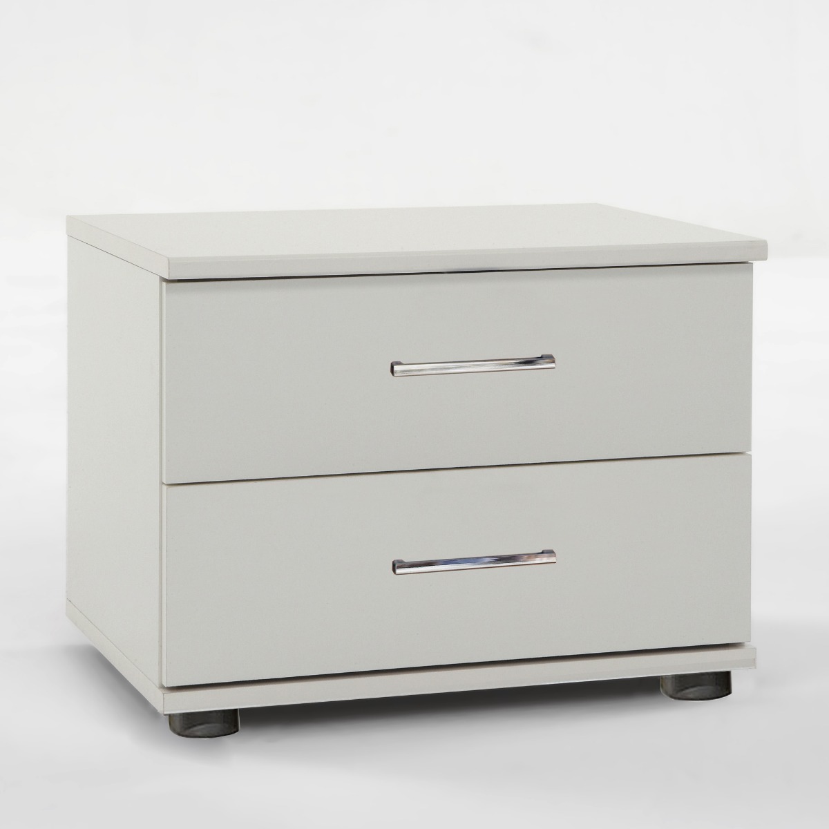 Bedside Table - DIVAC 2 Drawer Nightstand White 52cm - Wimex Distribution