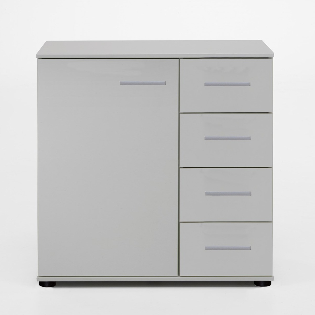 CROYDON I White Chest of Drawers - Medium-sized, 4 Drawers - Wimex Distribution
